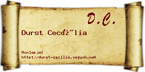 Durst Cecília névjegykártya